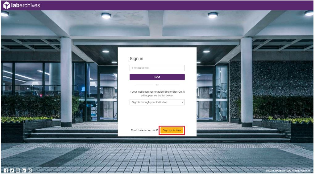 Create Your Account LabArchives