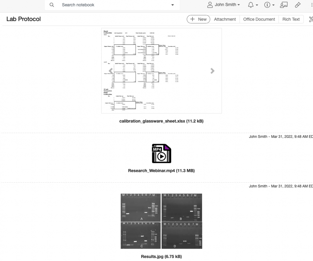 Attachments LabArchives