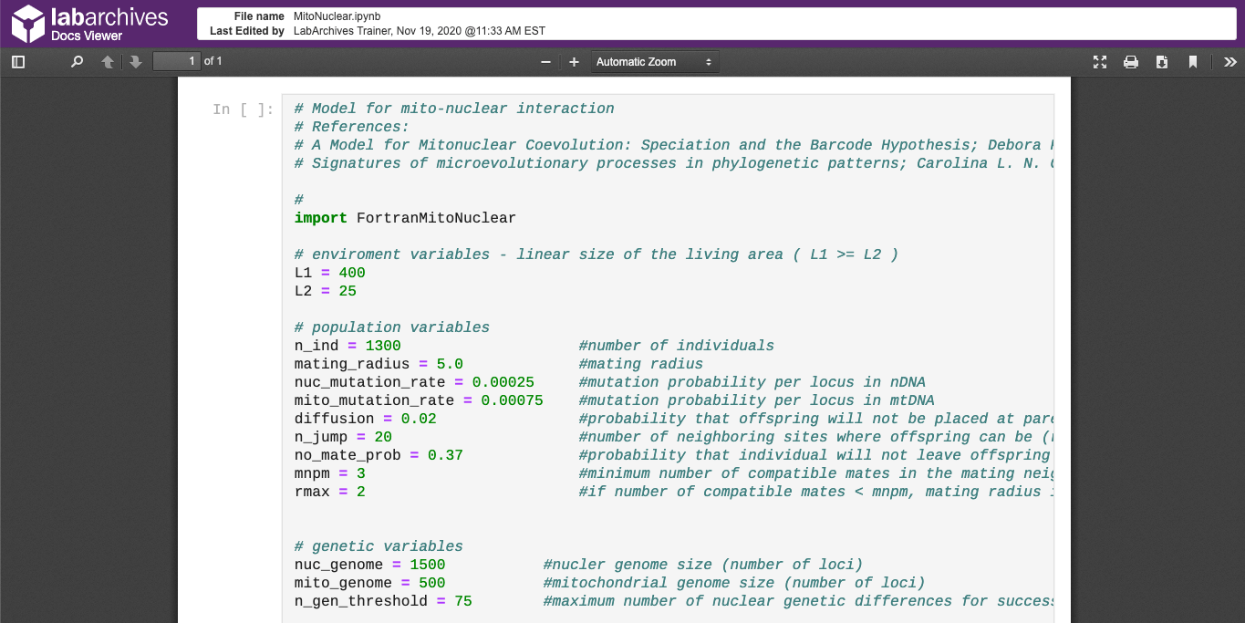 Jupyter Integration LabArchives