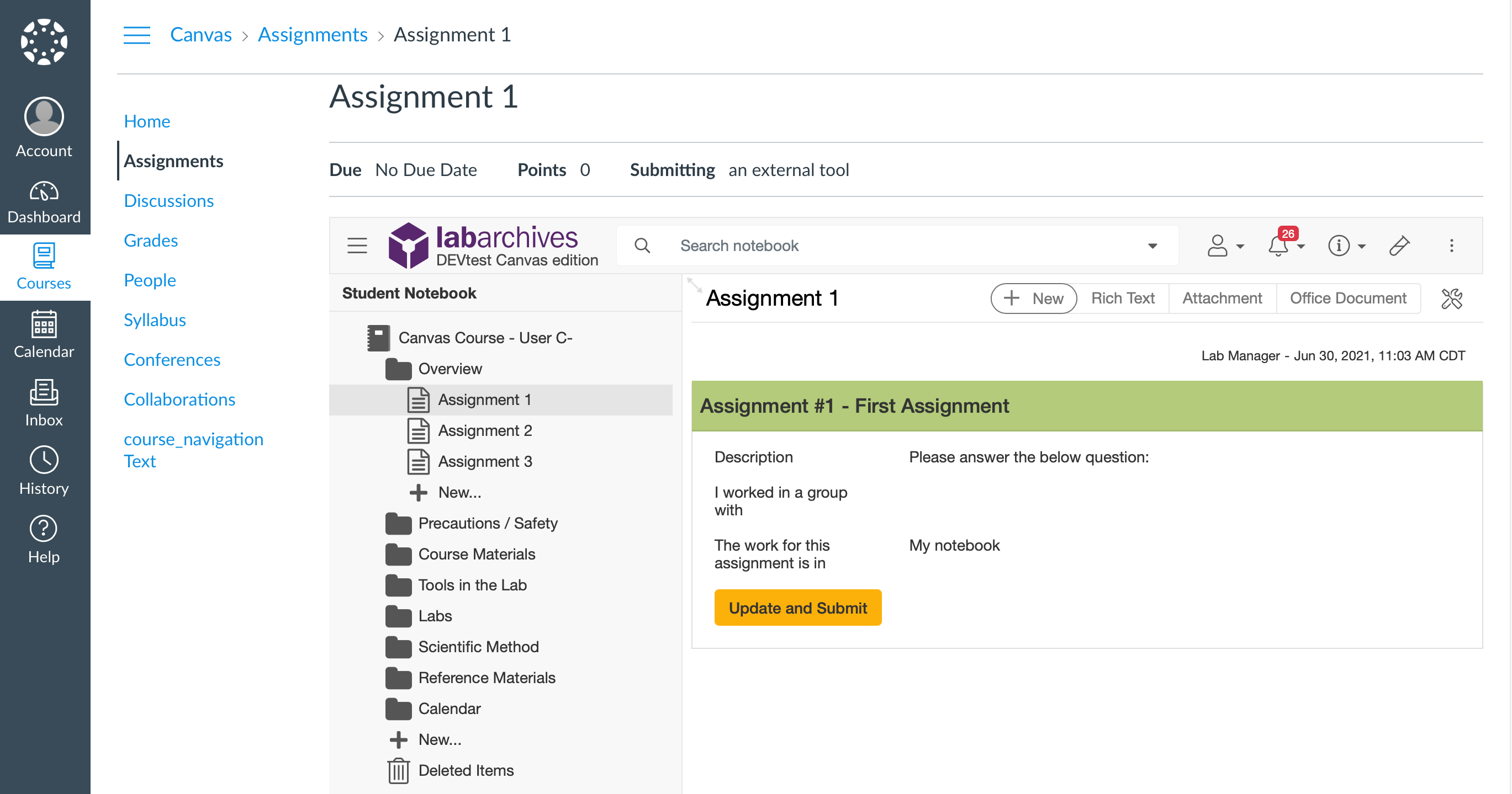 How Students Access their LabArchives Notebooks and Submit Assignments LabArchives