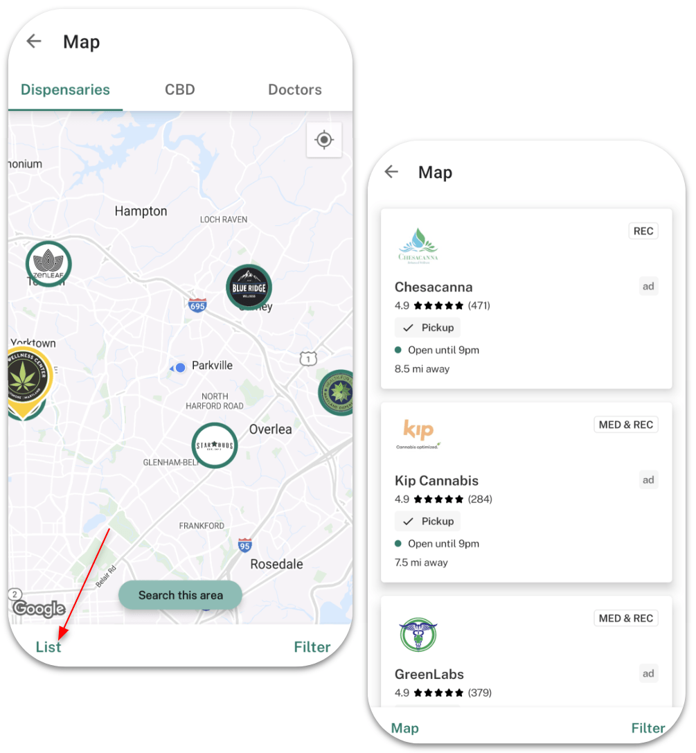 How to find a dispensary near you Leafly Help