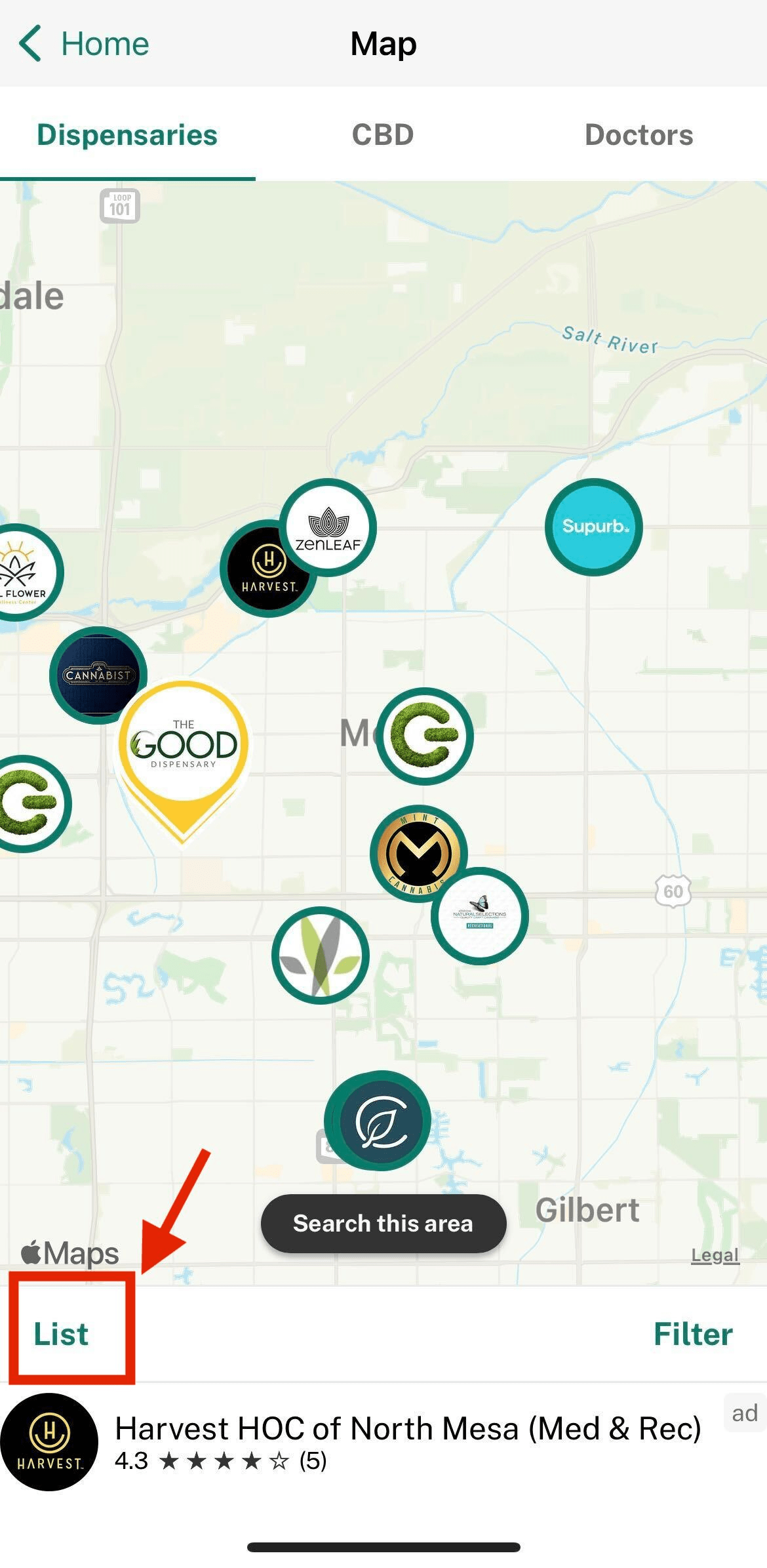 How to find a dispensary near you Leafly Help