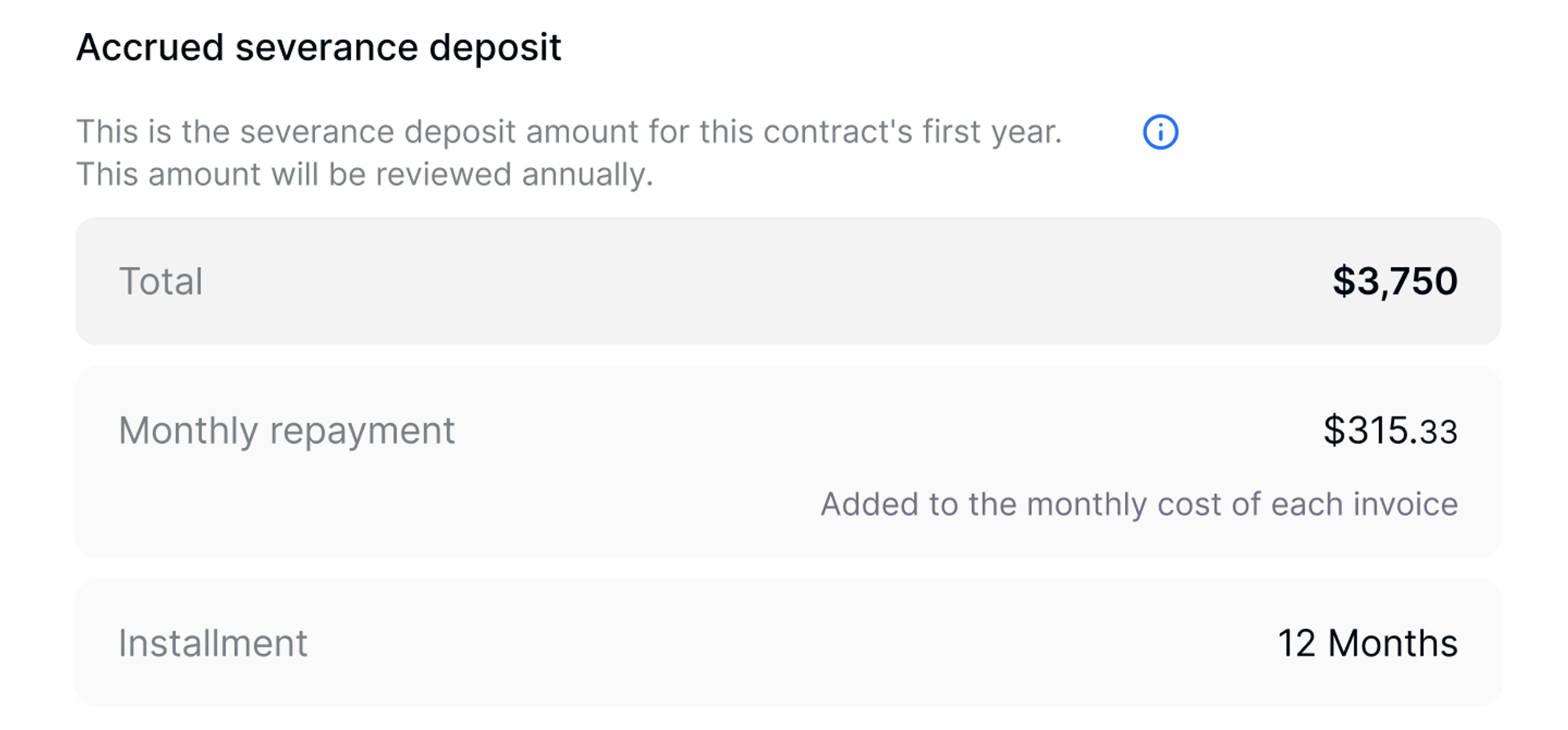 About Severance Payment Accrual for EOR Employees Deel