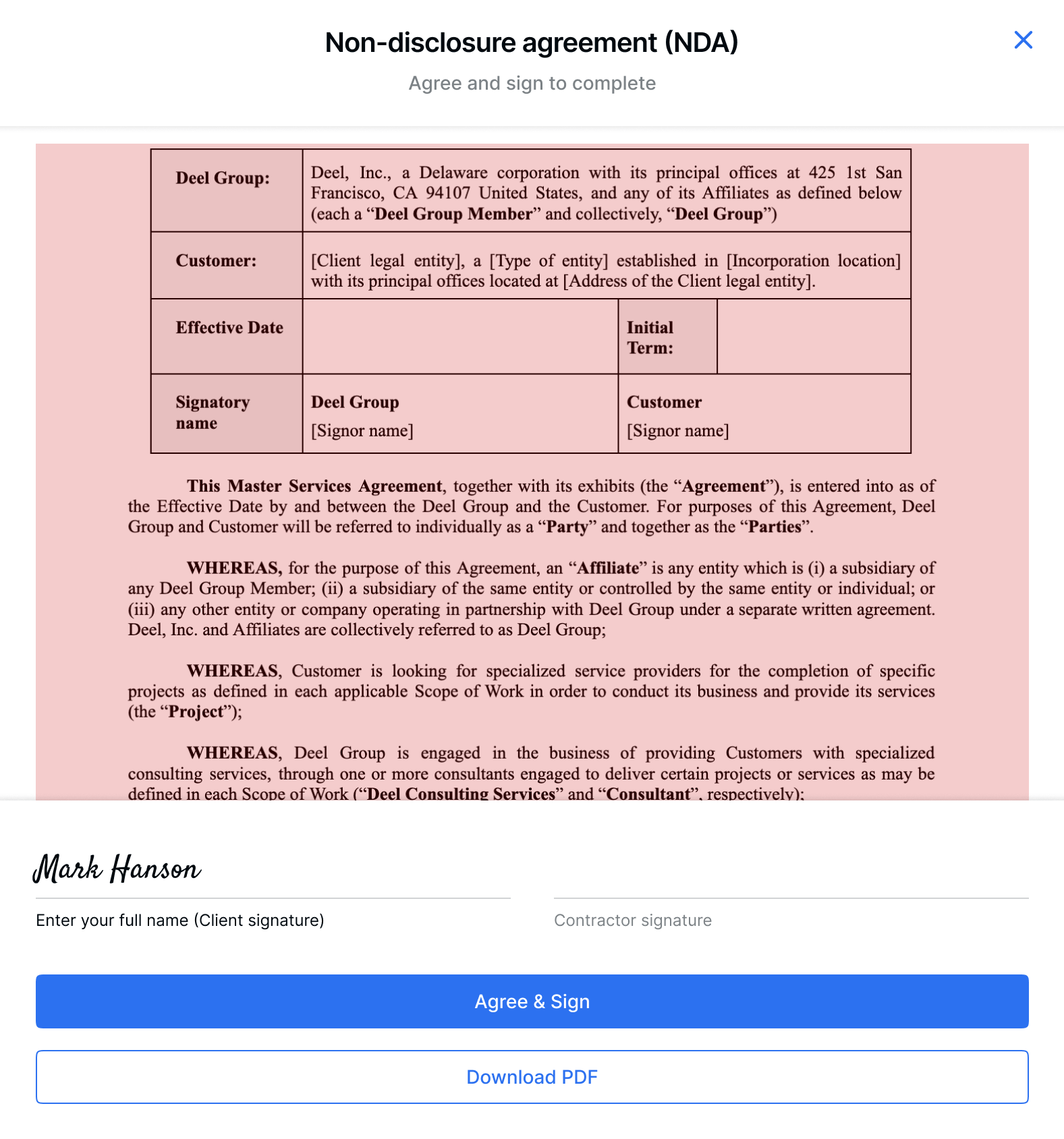 How to Add a Nondisclosure Agreement (NDA) to a Contract Deel