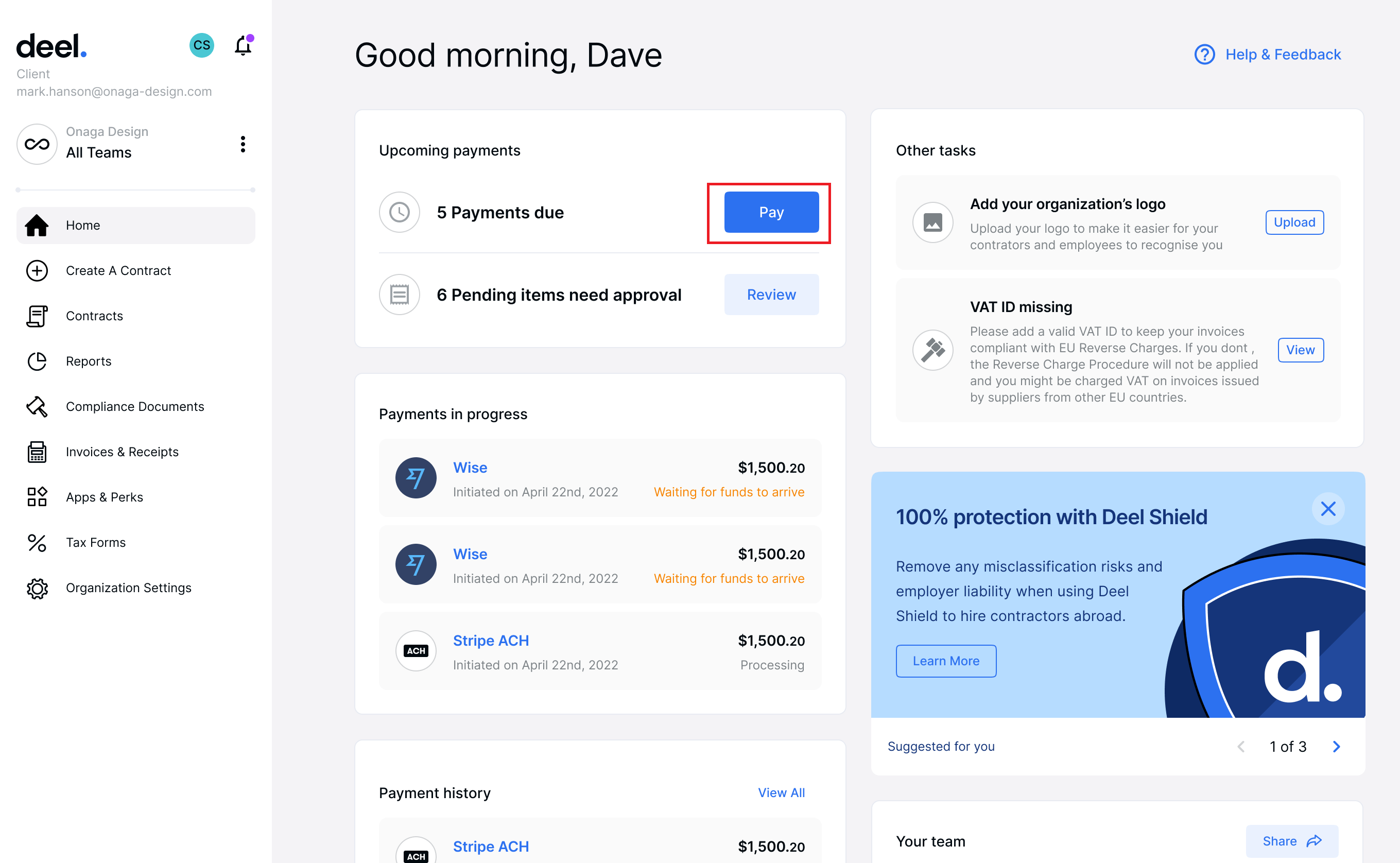 Adding And Managing Payment Methods Deel