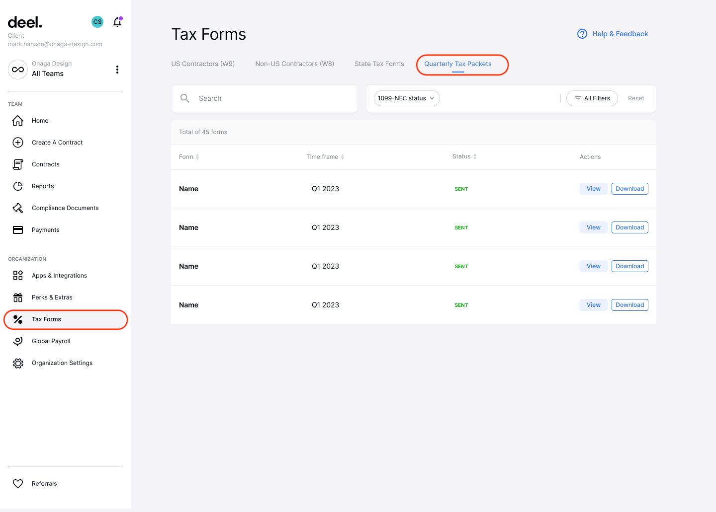 How to View and Download Tax forms Deel