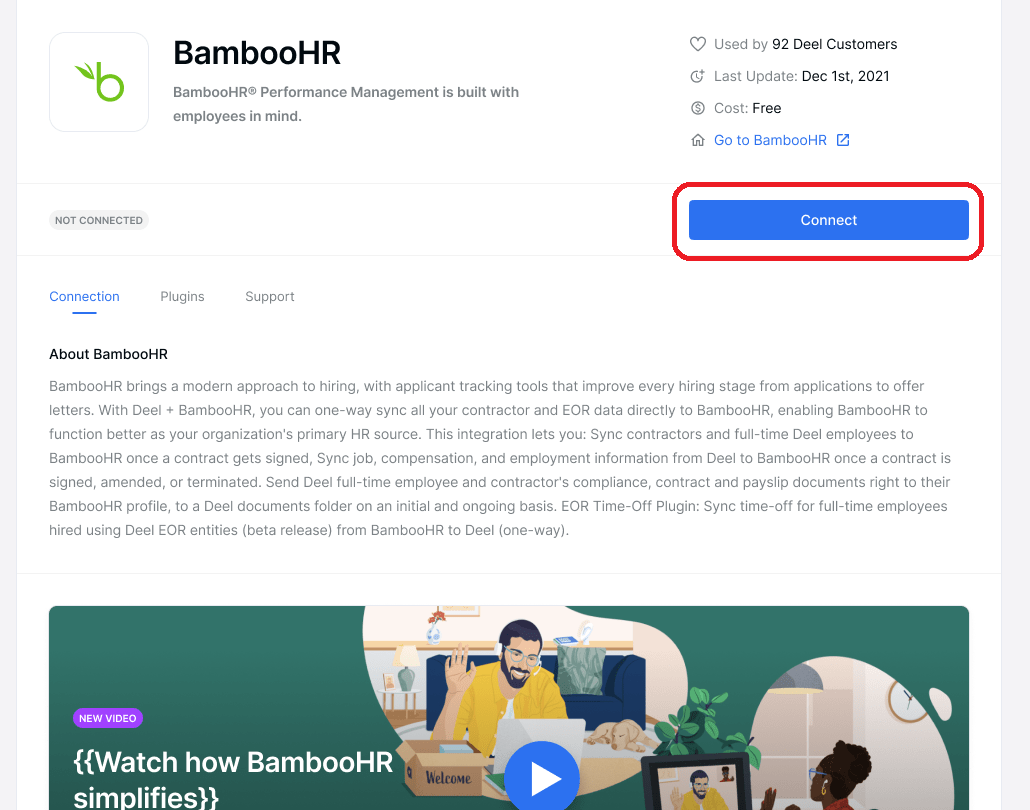 Setting Up The BambooHR Integration On Deel For EOR Employees And