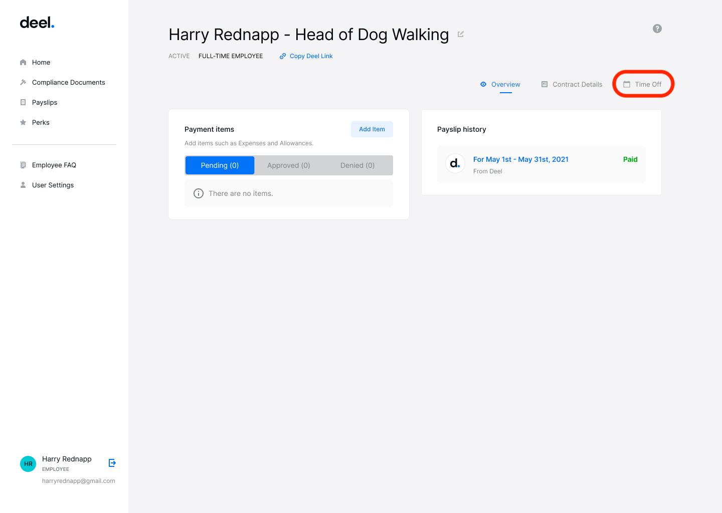 How do I request time off? Deel