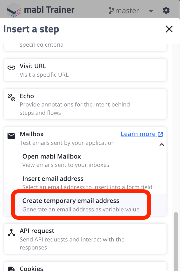 Creating a mabl Mailbox address mabl help