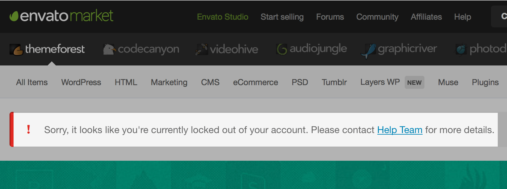 Locked Out of Account Envato Market Help Center