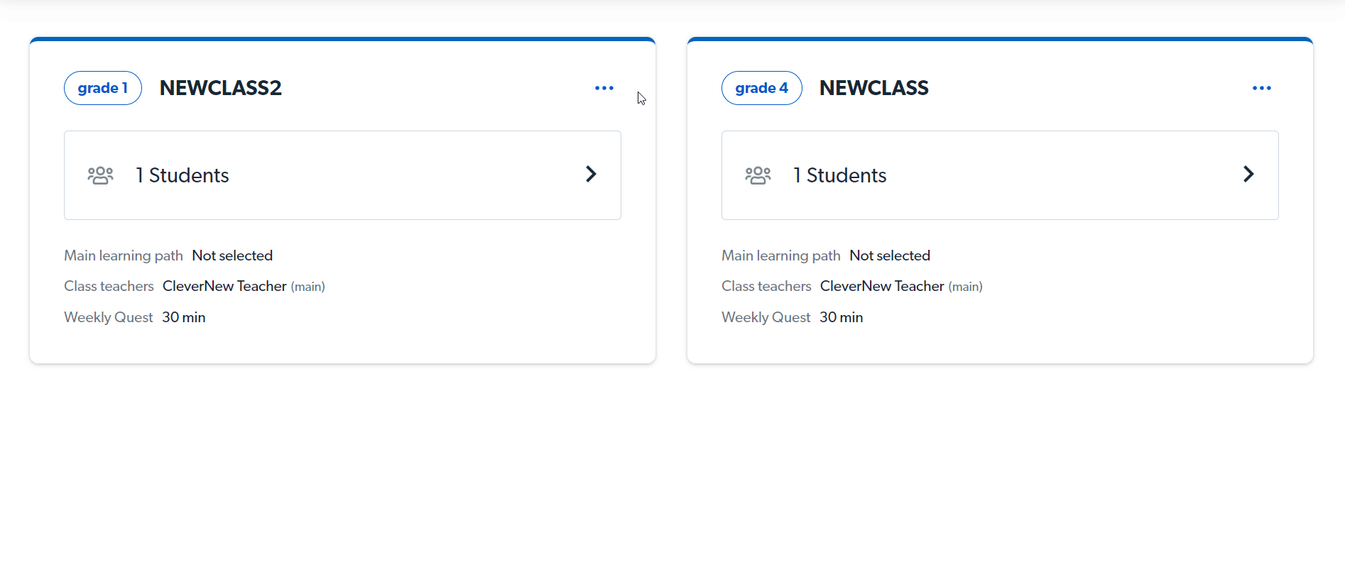 Clever Single Class Sync Matific Help