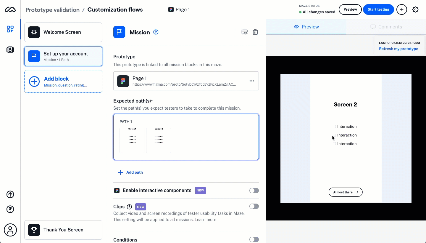 Using Figma's interactive components feature with Maze Maze Help