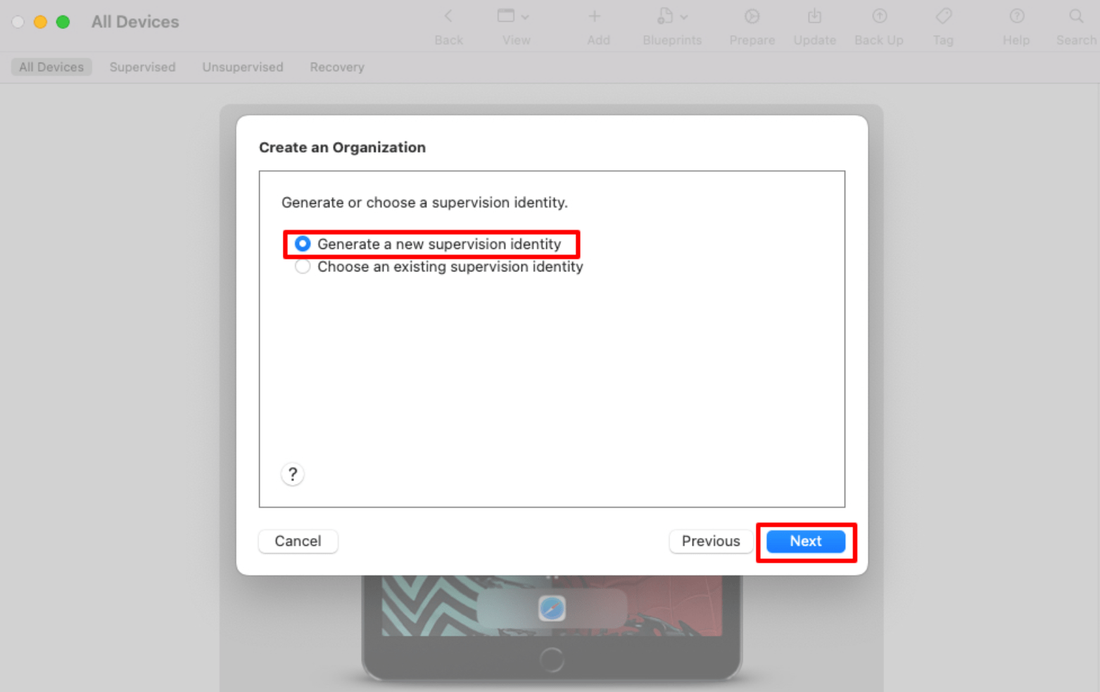 Setting your Apple device to supervised mode through Apple Configurator Mobile Guardian