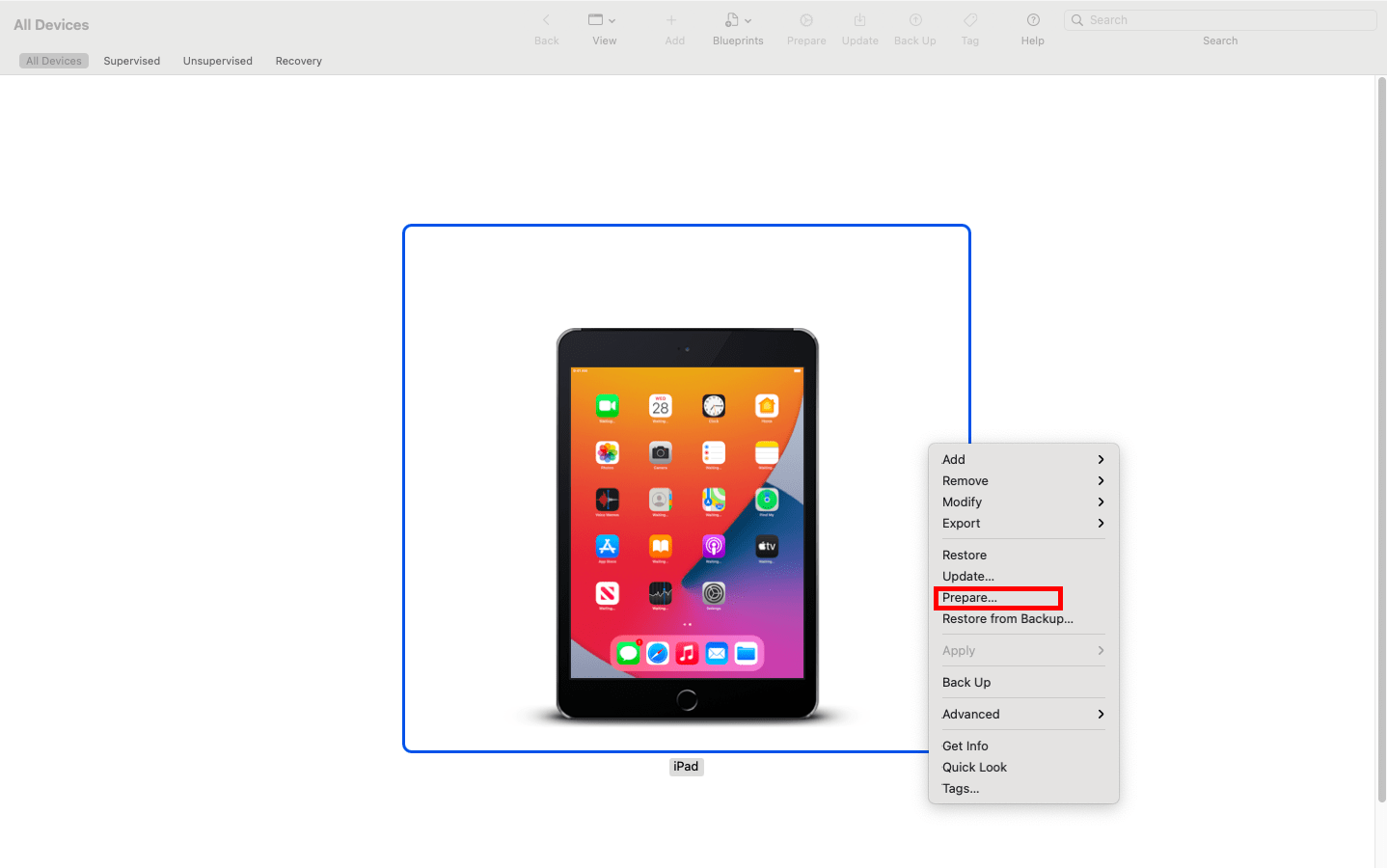 Setting your Apple device to supervised mode through Apple Configurator Mobile Guardian