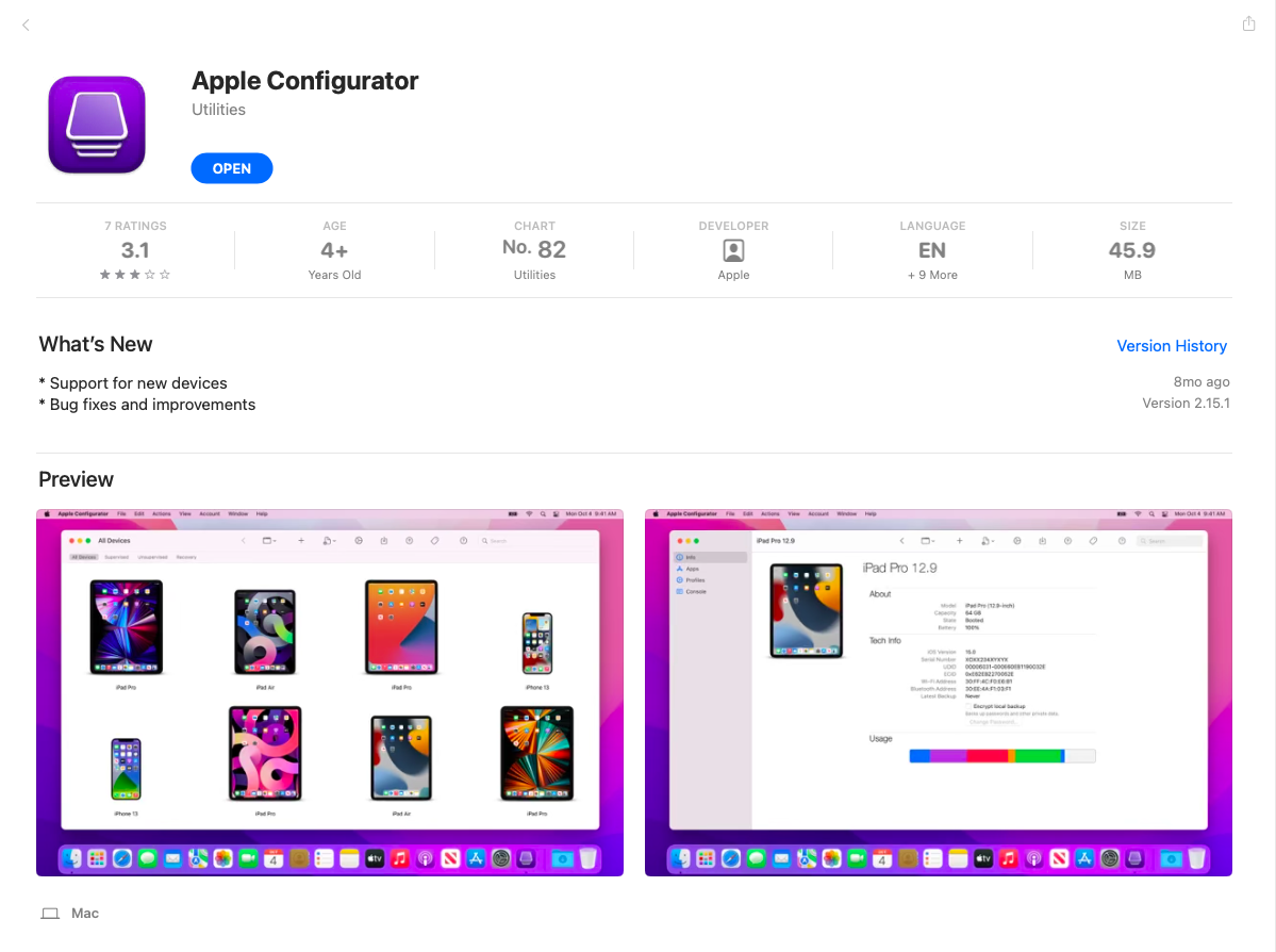 Setting your Apple device to supervised mode through Apple Configurator Mobile Guardian