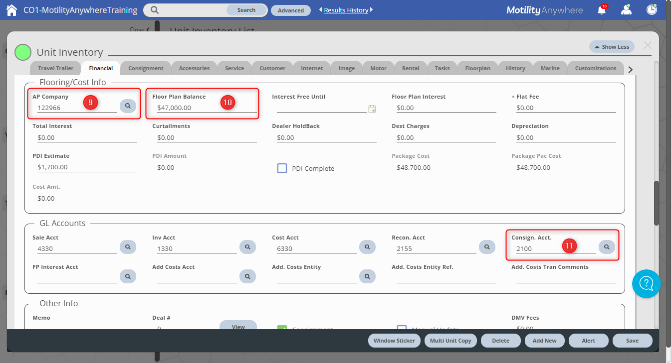 Add New Consignment Unit Motility Software Solutions