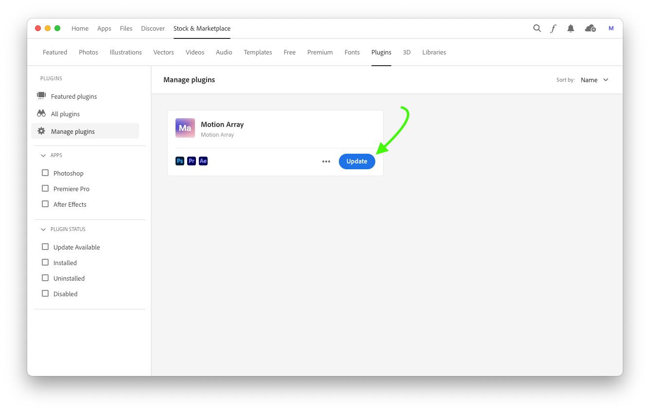 How To Update The Extension Motion Array