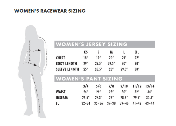 Thor Women's Dirt Bike Gear Sizing Guide – MXstore Help