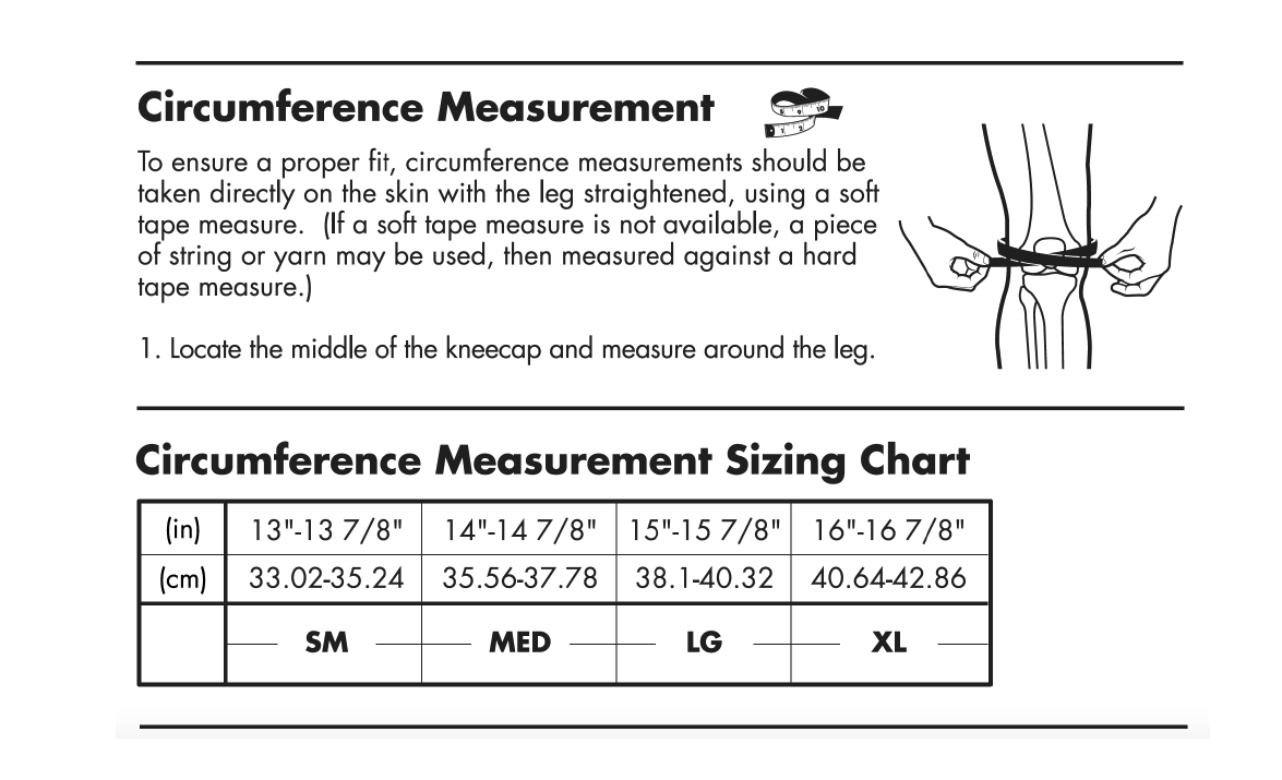 Asterisk Knee Brace Sizing Information MXstore Help