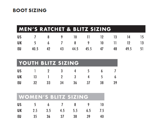 Thor Women's Boots Sizing Guide – MXstore Help