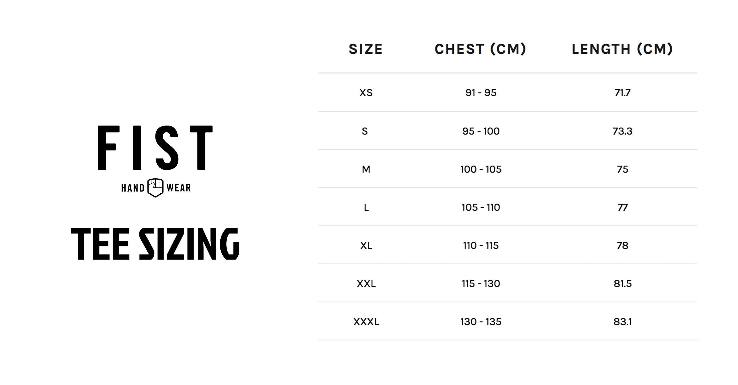 FIST Hand Wear Adult Size Chart – MXstore Help