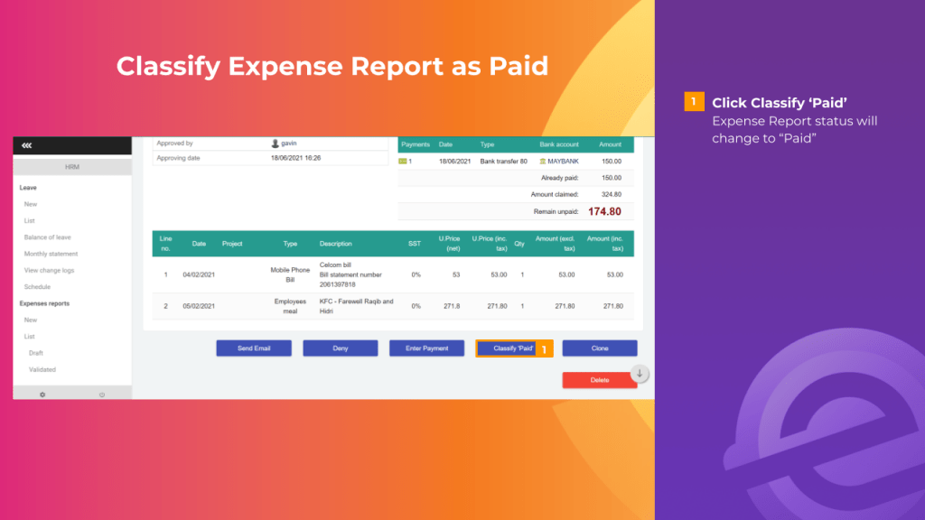 How to Classify Expense Report as Paid MYERP Knowledge Base