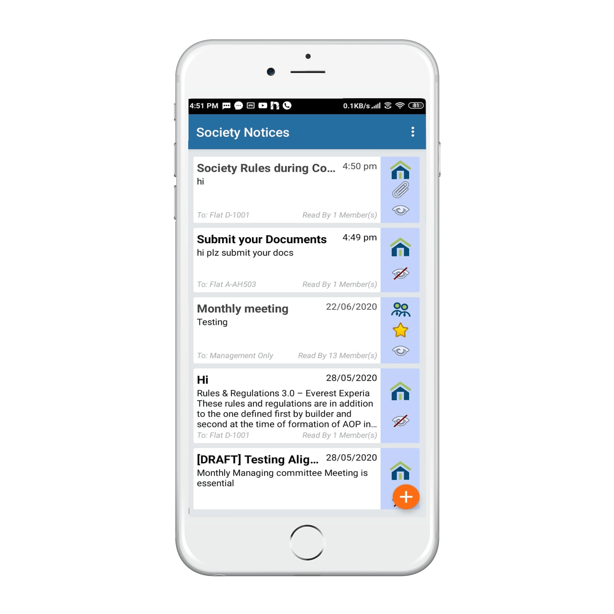 How to see Notice Board? Neighbium Self Service Portal