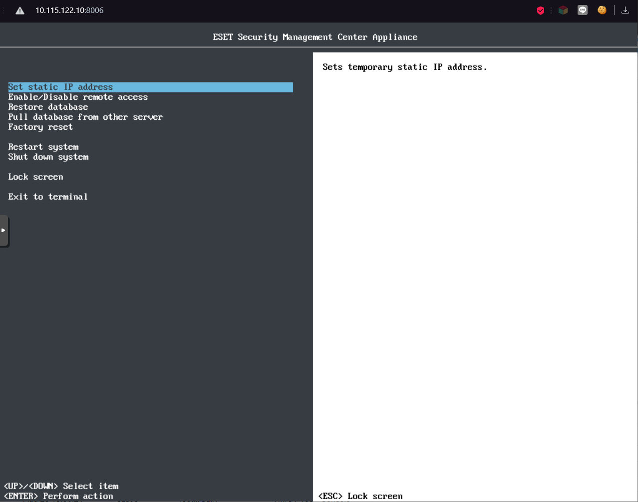 Configure ESET Management Center on Proxmox VE