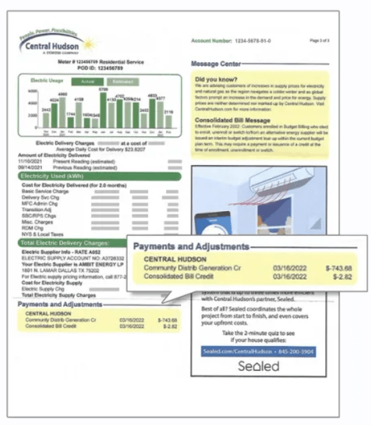 How does Nexamp apply credits to my utility bill? Nexamp