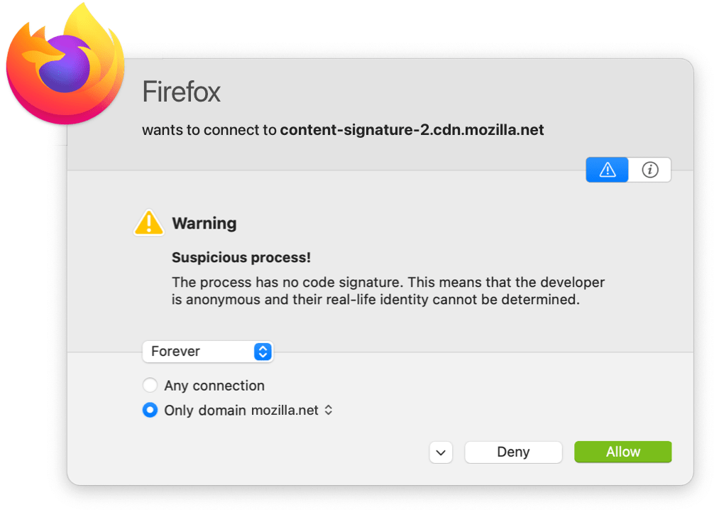 Connection alert Warnings