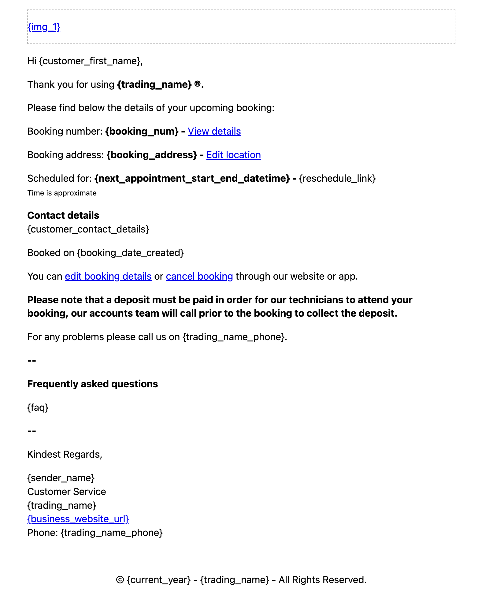 Template Placeholders for Personalized Communications