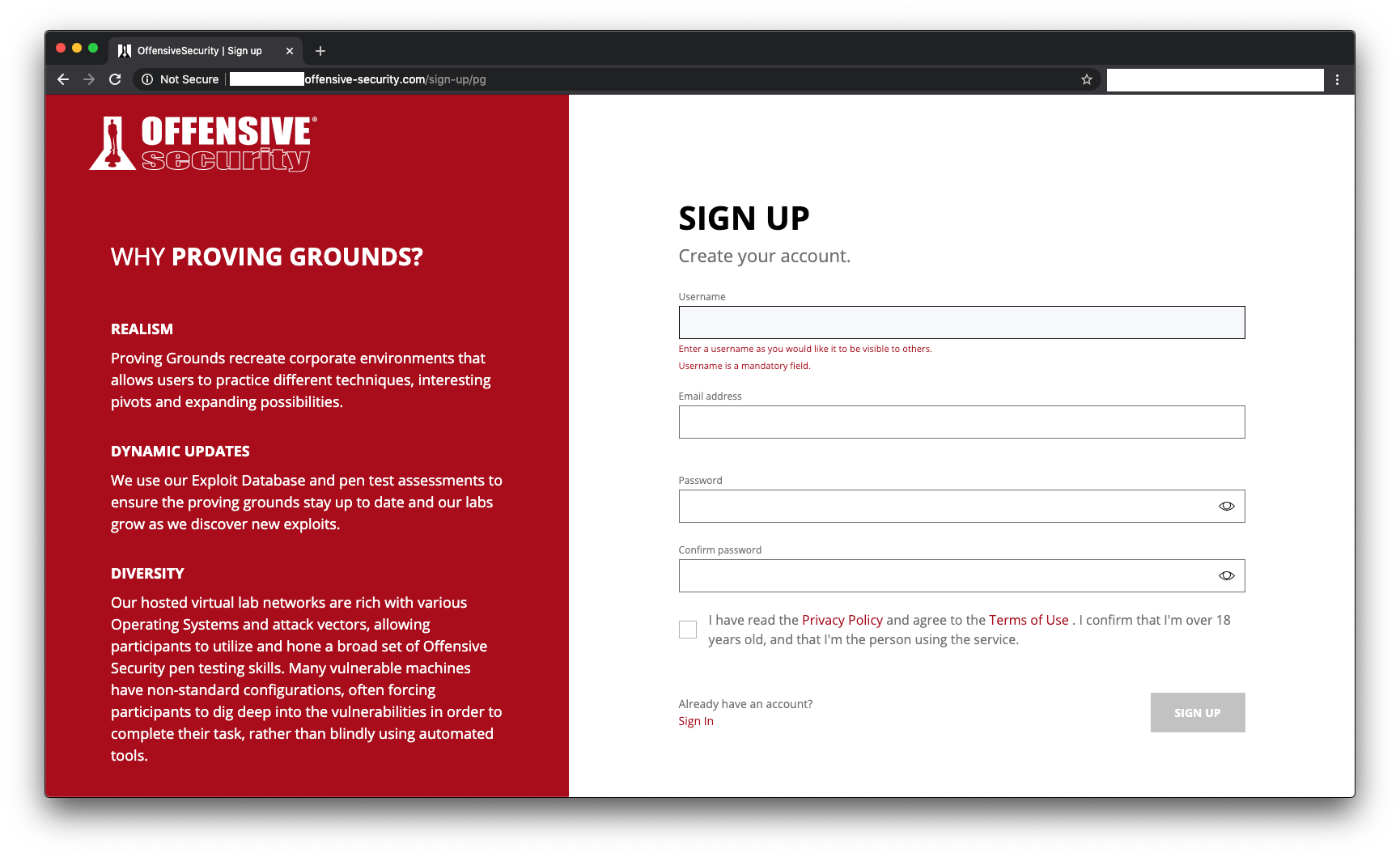 Offensive Security Login