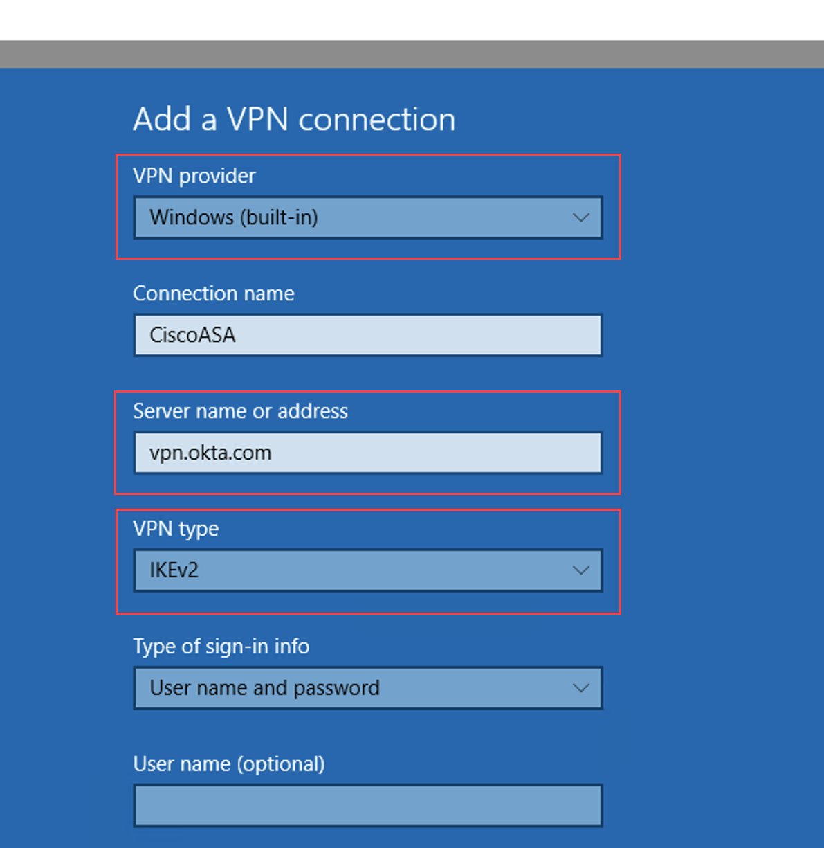 Configure the Windows VPN Okta