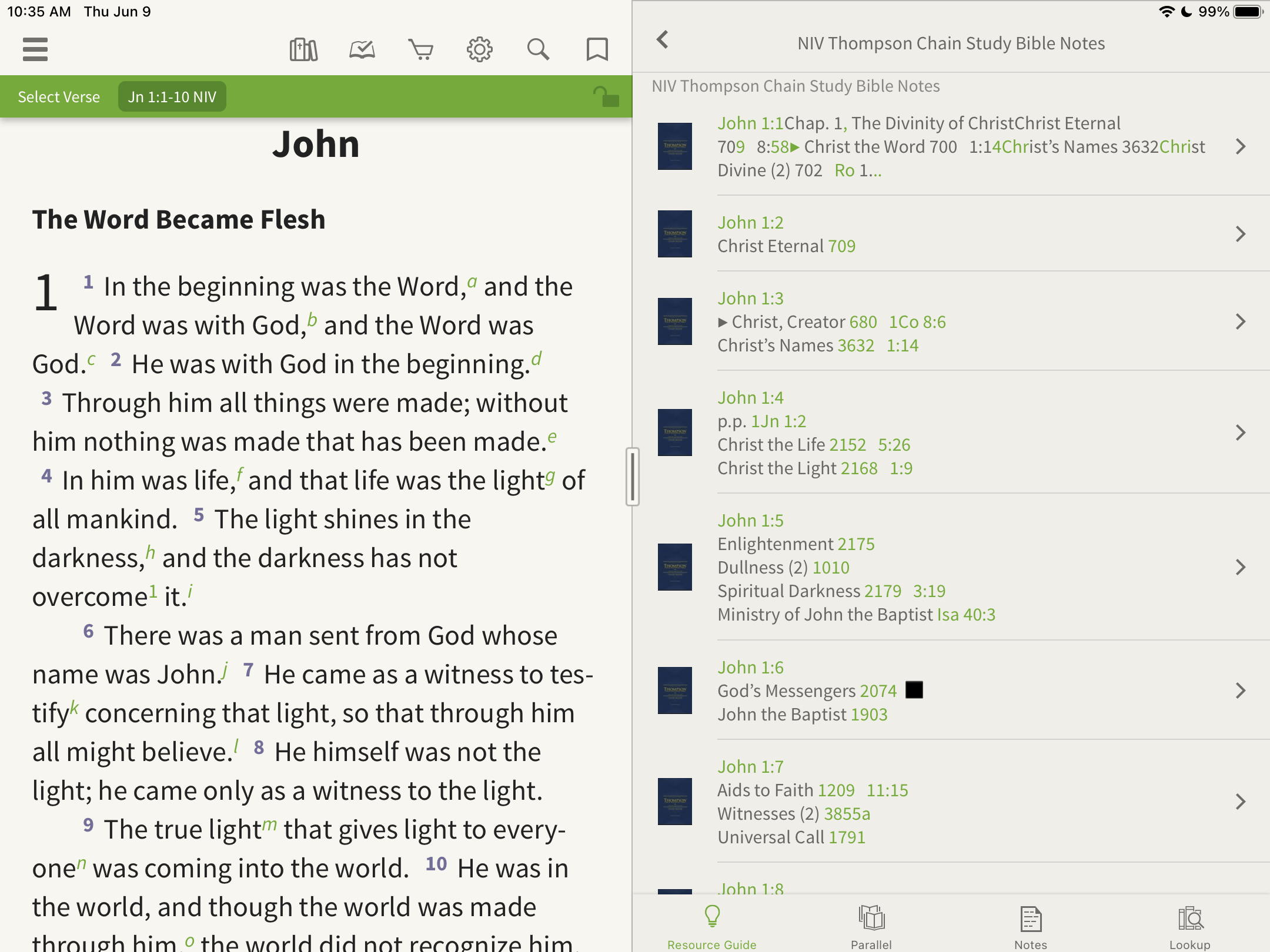 How To NIV Thompson Chain Reference Study Bible Olive Tree