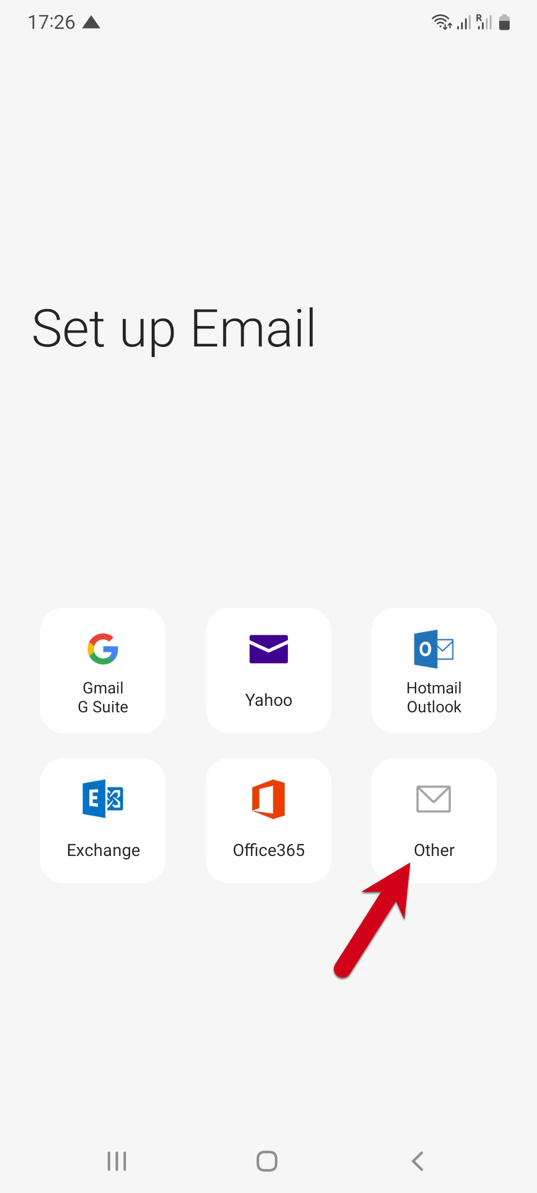 Setting up email in the Samsung app on Android Support