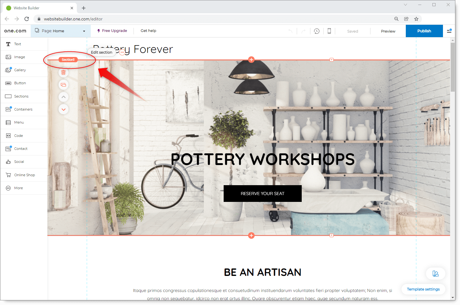 How does the page layout in site Builder work? Support