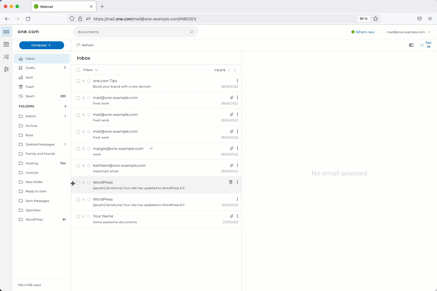 How to delete emails from mail Support