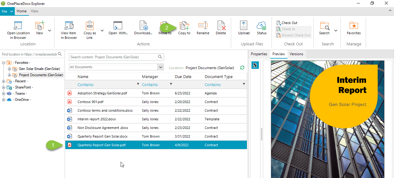 Copy items to locations in Microsoft 365