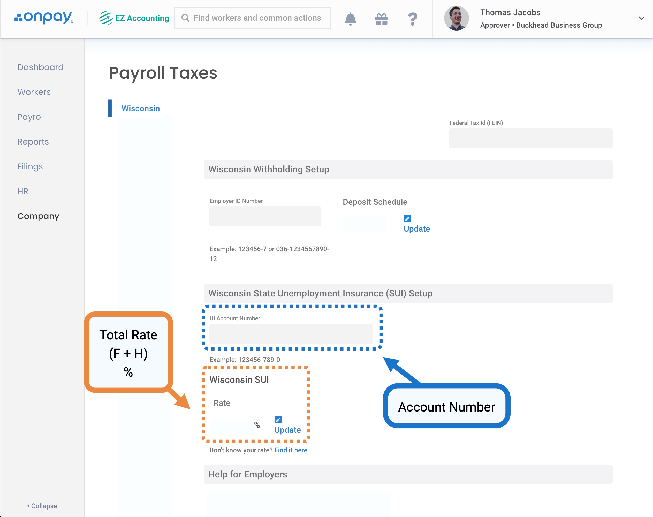 Add or update Wisconsin SUI rates Help Center Home