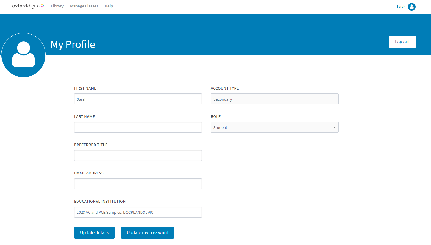 How do I change my email address on my Oxford Digital account? Oxford University Press