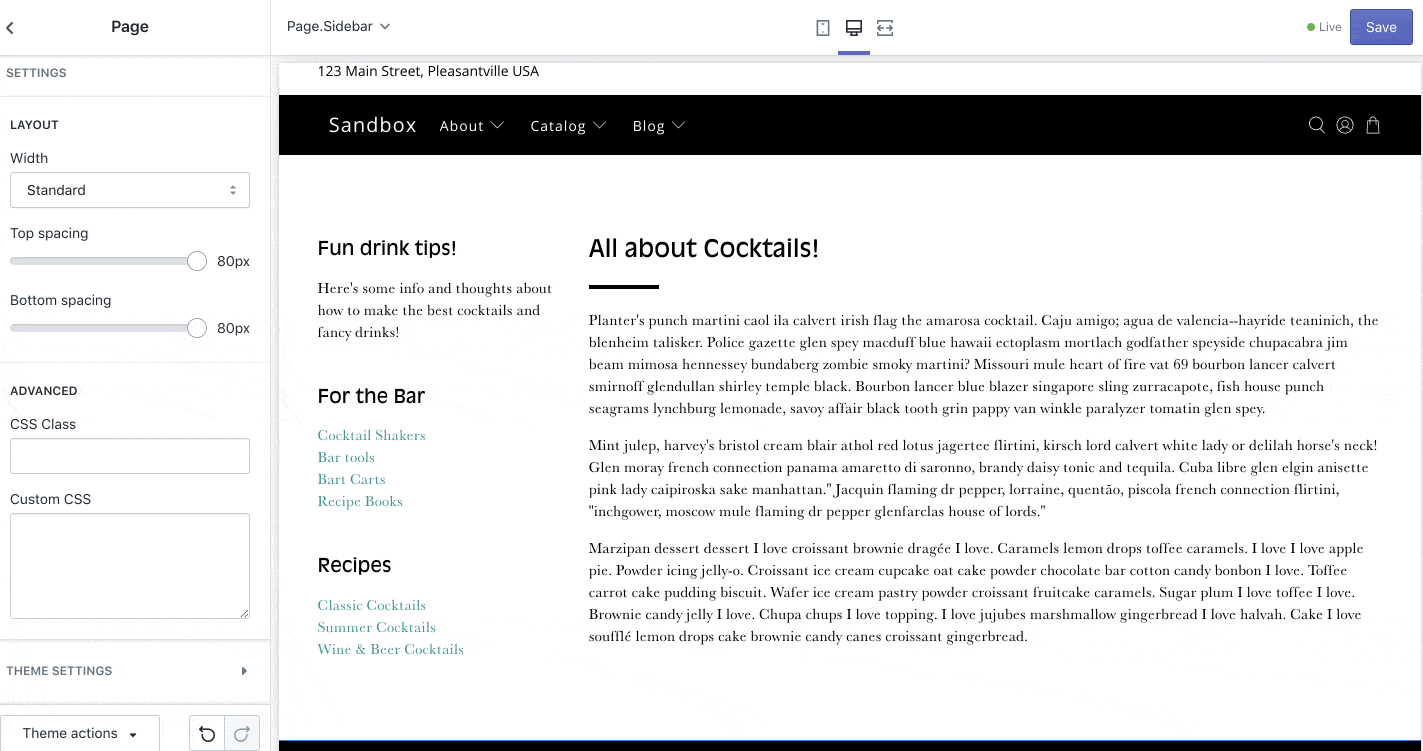 Flex templates Page with sidebar Out of the Sandbox