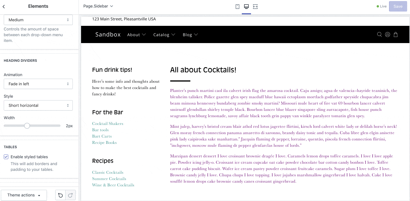 Flex templates Page with sidebar Out of the Sandbox