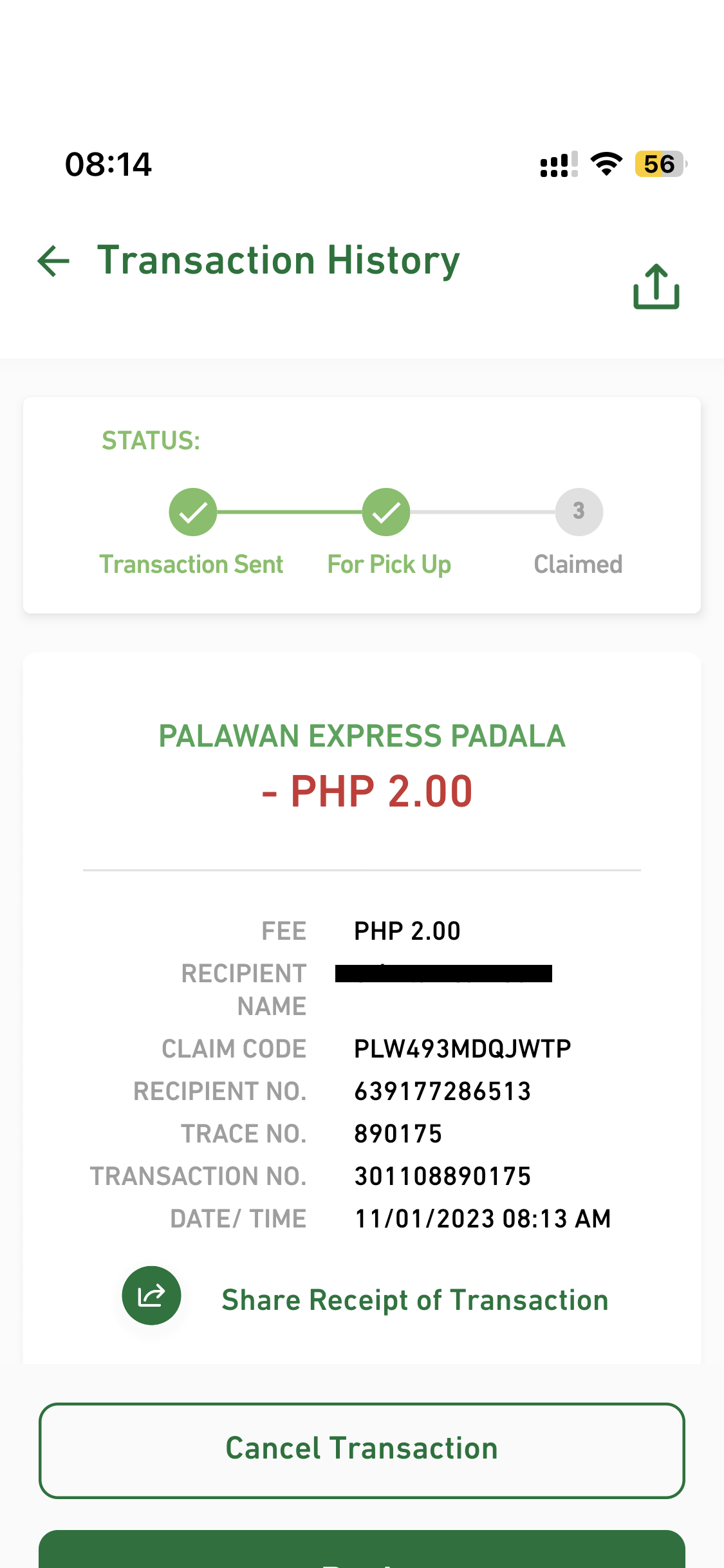 Send to Palawan Express Pera Padala Cancelation Customer Care Portal