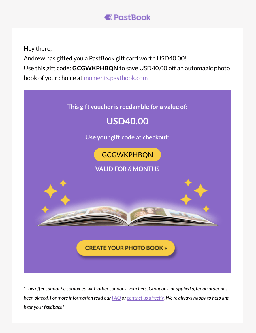 How do I redeem a PastBook gift code? PastBook Help Center