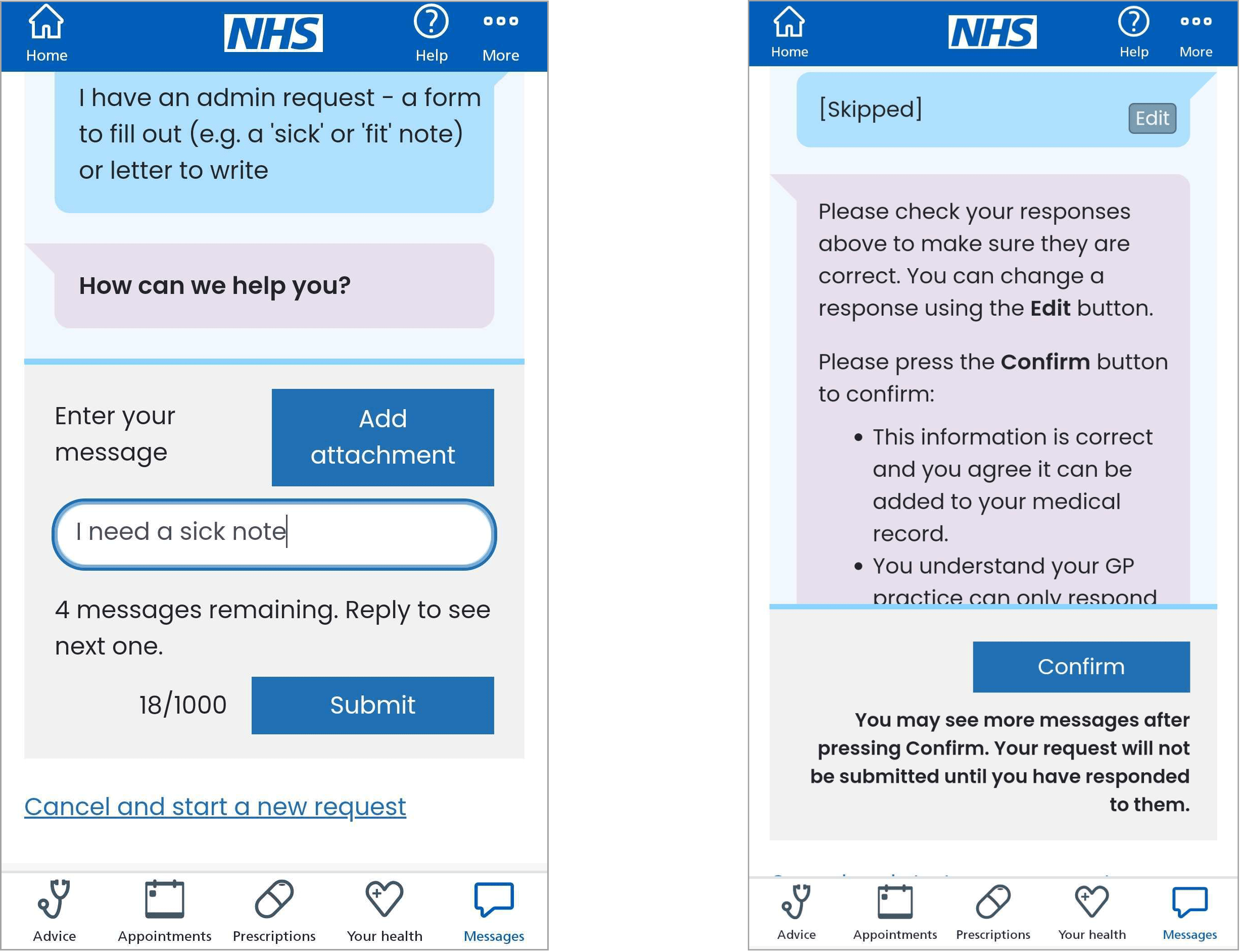 Contacting your practice via the NHS App PATCHS Support