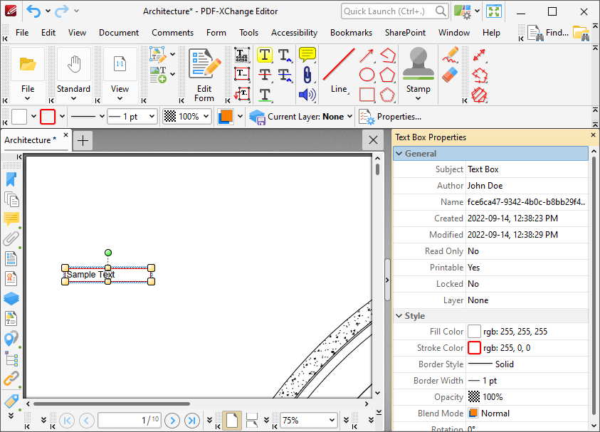 Tabs Guide > Tools > Comment And Markup Tools > Text Box Tool