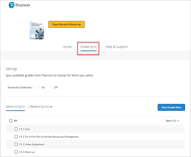 Set up Access Pearson Canvas