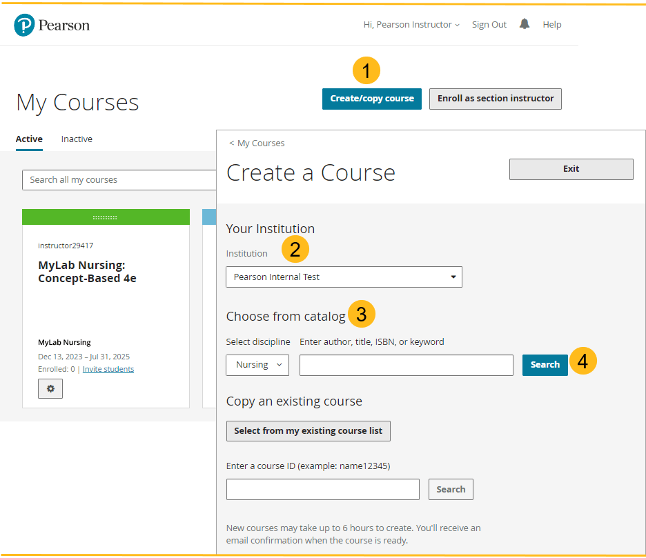 Quick start MyLab nursing instructor