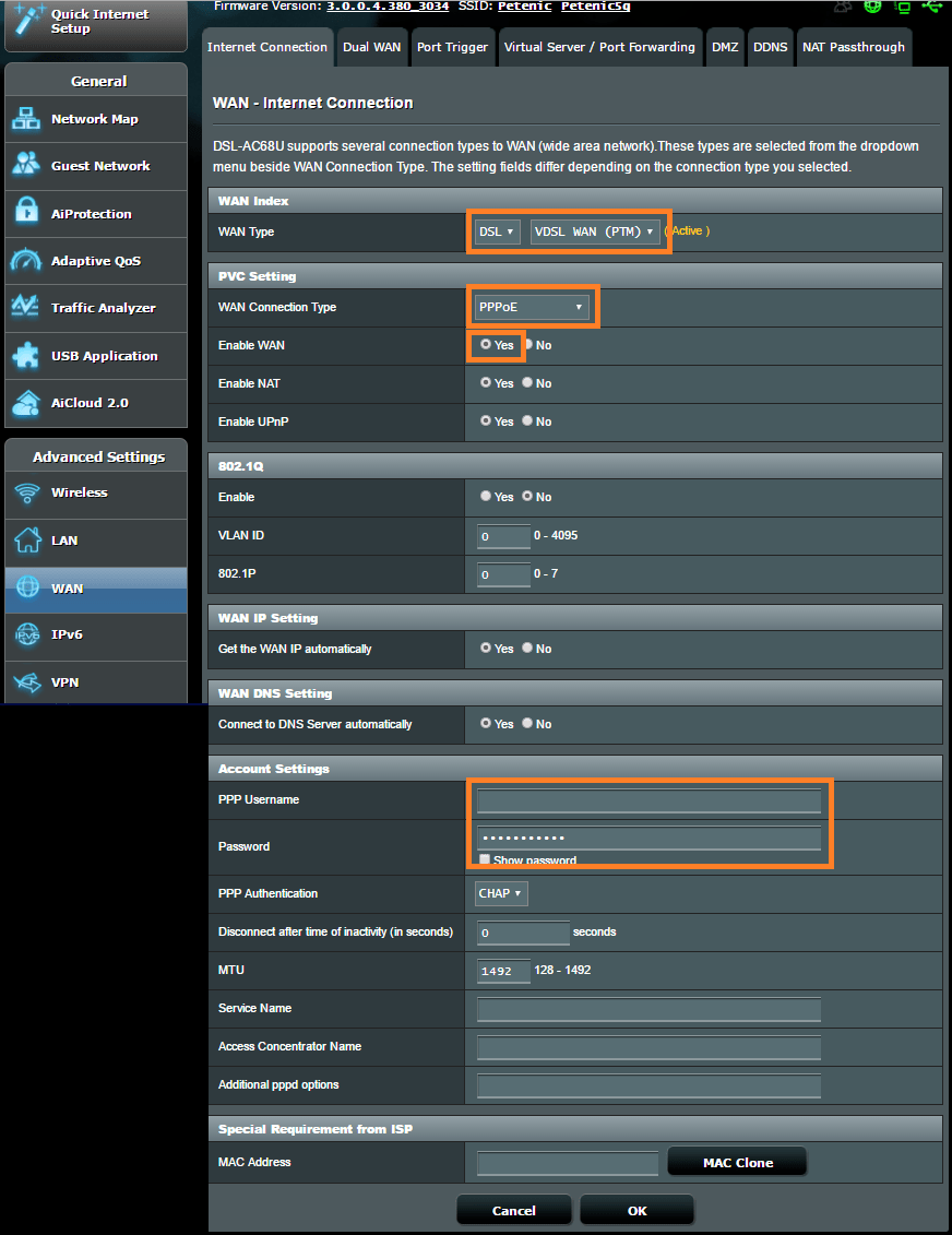 ASUS DSL AC68U Router Set Up Guide