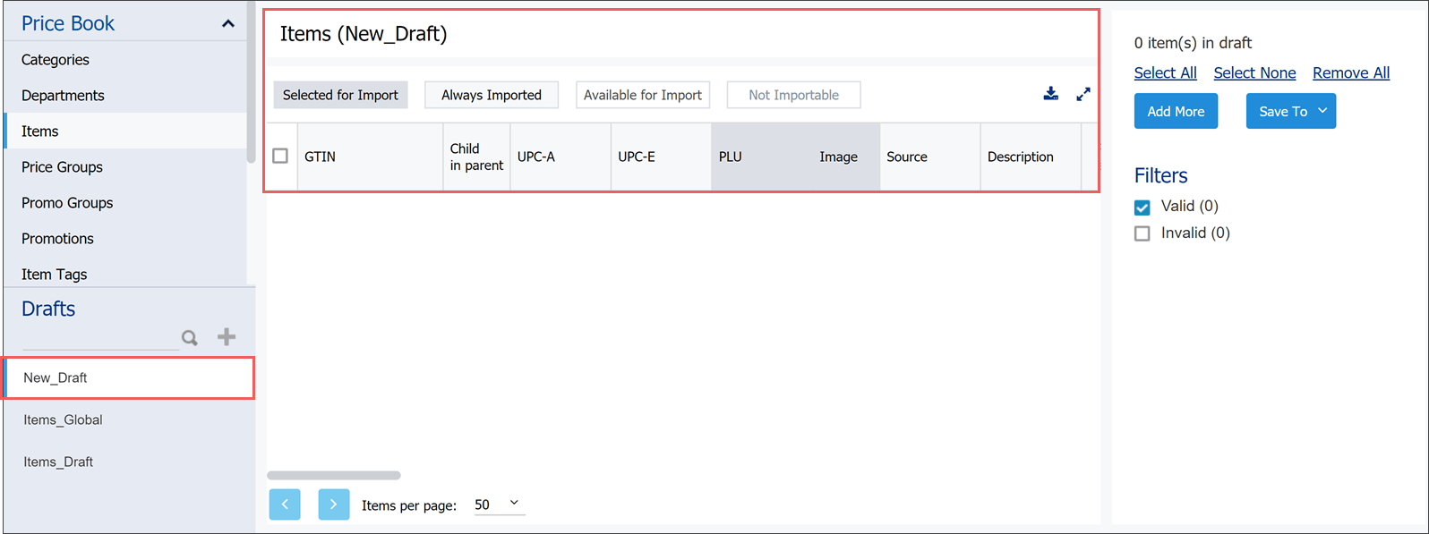 Working with the Drafts List